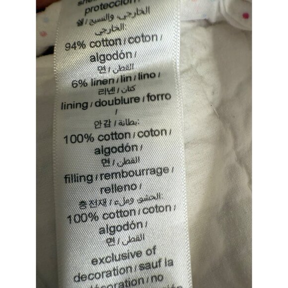 Pottery Barn Kids Patchwork Quilt F/Q Colorblock Polka Dot Reverse Cotton linen - Picture 5 of 16